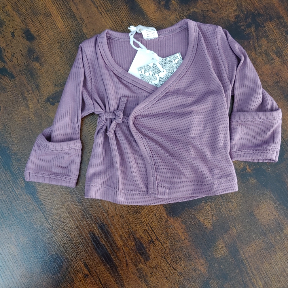 Brand New Kate Quinn Mauve Outift With Wrap Style Top Footed Pants 0-3 Mo Modal